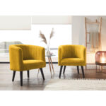 COCKTAIL-ARMSTOEL, geel textiel thumbnail 2
