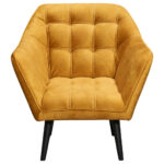 COCKTAIL-ARMSTOEL, geel textiel, houten materiaal thumbnail 4