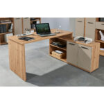 GECOMBINEERD BUREAU hout materiaal kamir, ambachtelijk eiken thumbnail 2