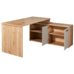 GECOMBINEERD BUREAU hout materiaal kamir, ambachtelijk eiken thumbnail 3