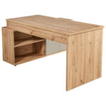 GECOMBINEERD BUREAU hout materiaal kamir, ambachtelijk eiken thumbnail 4