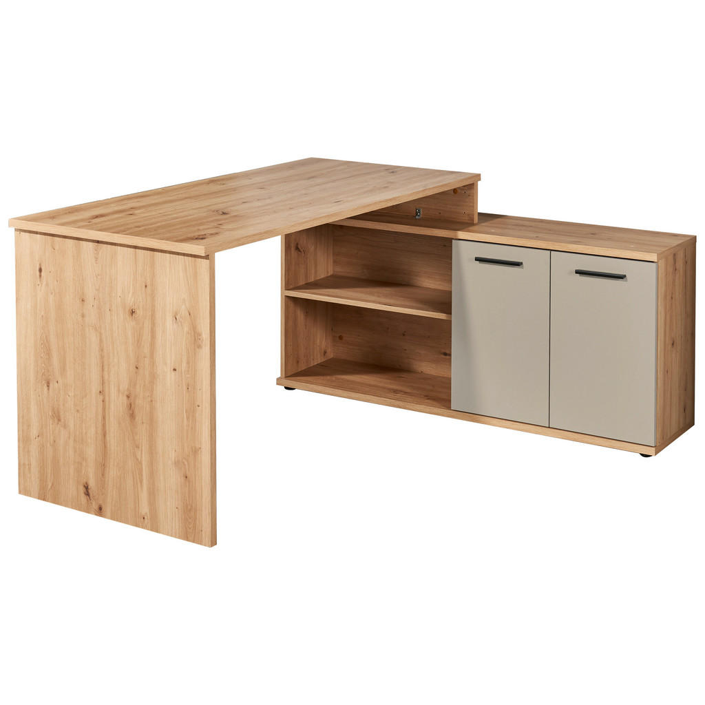 GECOMBINEERD BUREAU hout materiaal kamir, ambachtelijk eiken