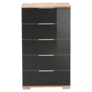 Ladekast, grijs, eikenkleur