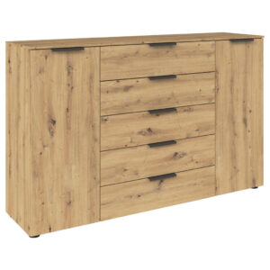 Ladekast, grafietkleuren, ambachtelijk eikenhout