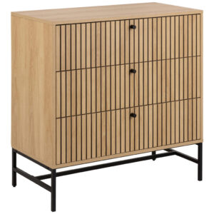 Ladekast, zwart, eikenkleur