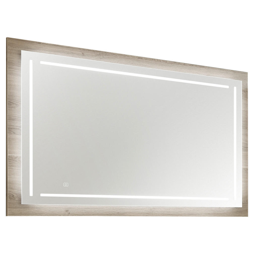 BADKAMERSPIEGEL, 120/74/3,9 cm glas, houtmateriaal
