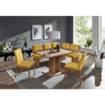 HOEKSET, velours, eikenkleur, mosterdgeel thumbnail 2