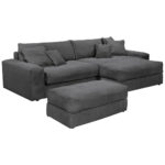 HOEKSET MET BEDDENGOED F, antraciet textiel thumbnail 3