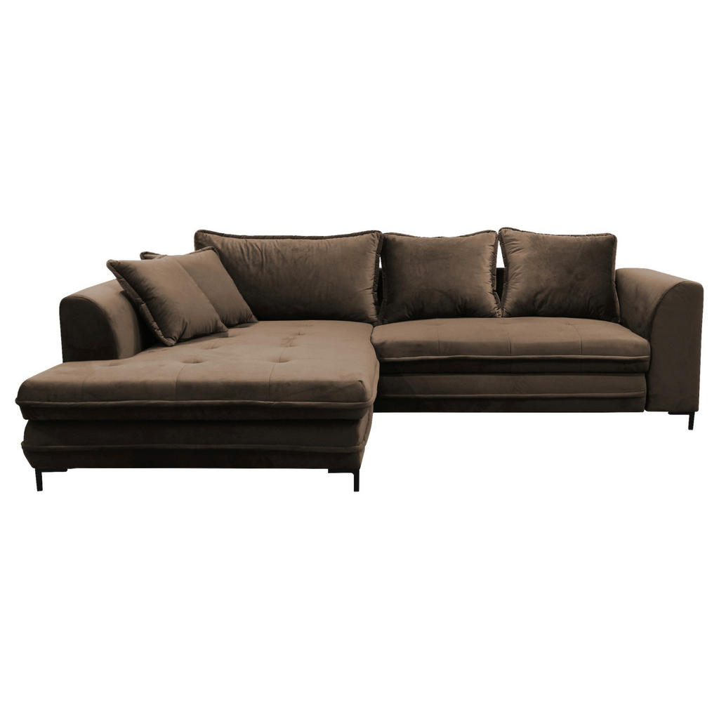 HOEKSET MET BEDDENGOED F, bruin textiel