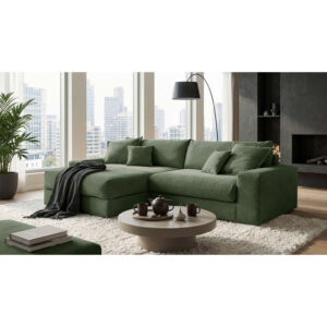 HOEKSET MET BEDDENGOED F, groen textiel