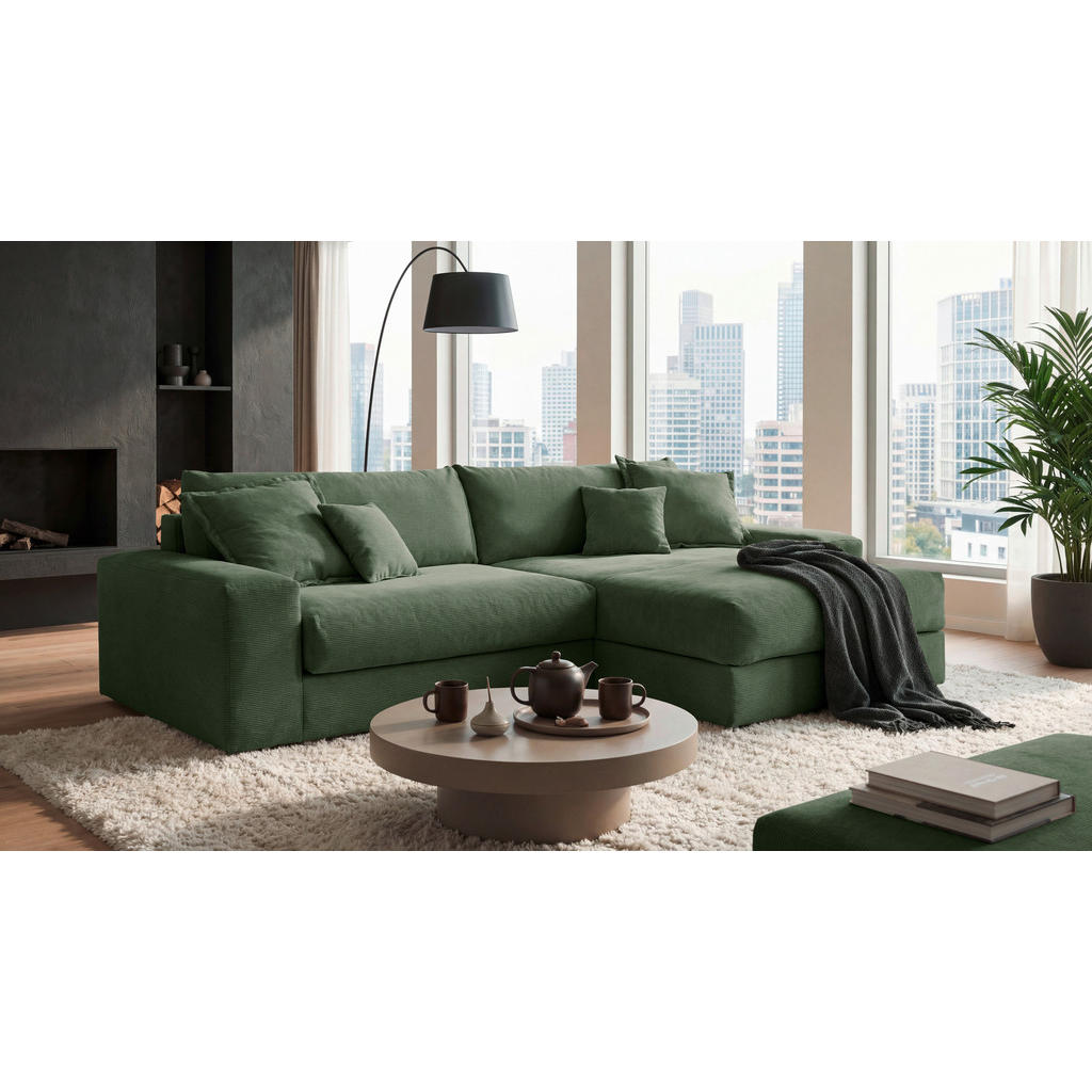 HOEKSET MET BEDDENGOED F, groen textiel