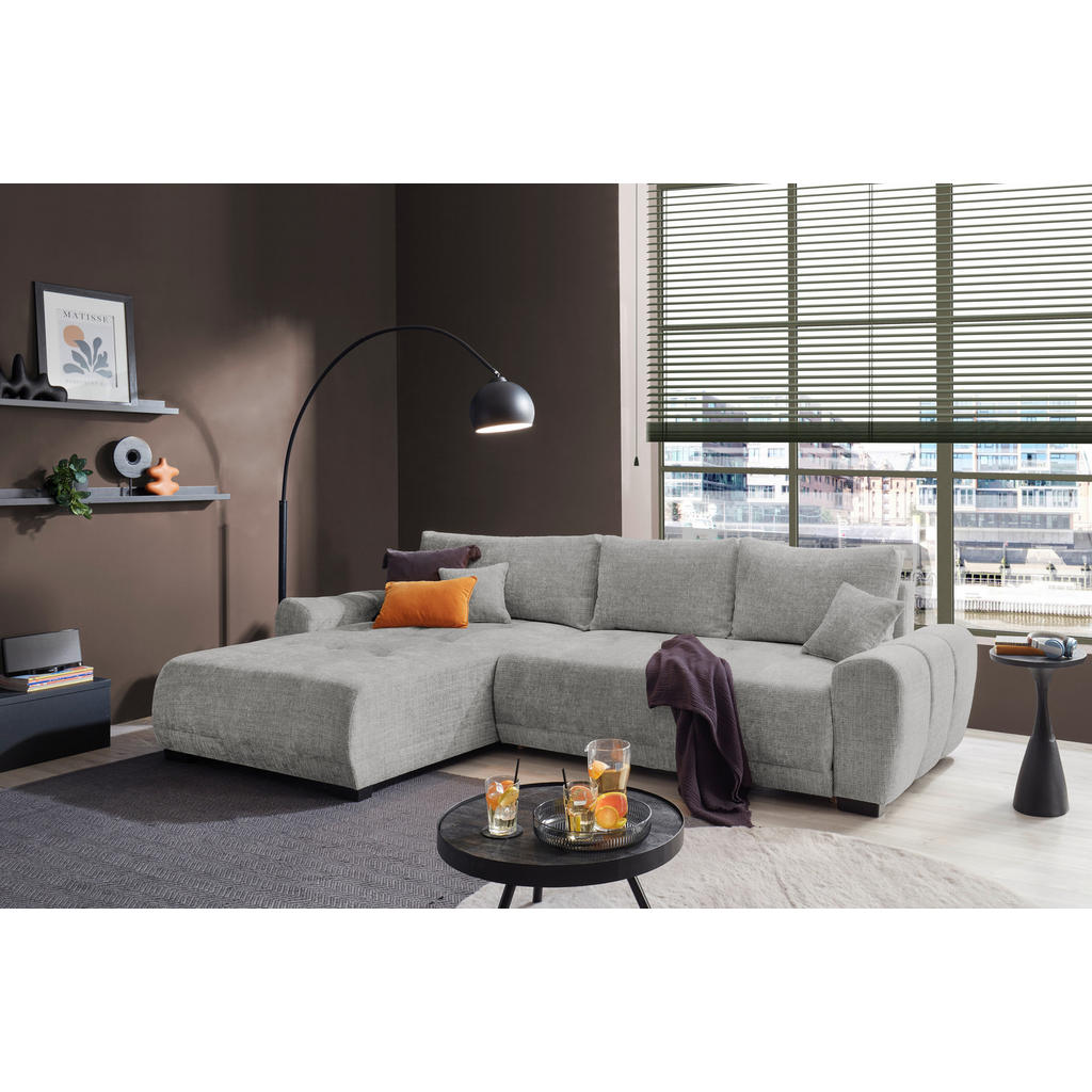 HOEKSET MET BEDDENGOED F, zilverkleurig textiel