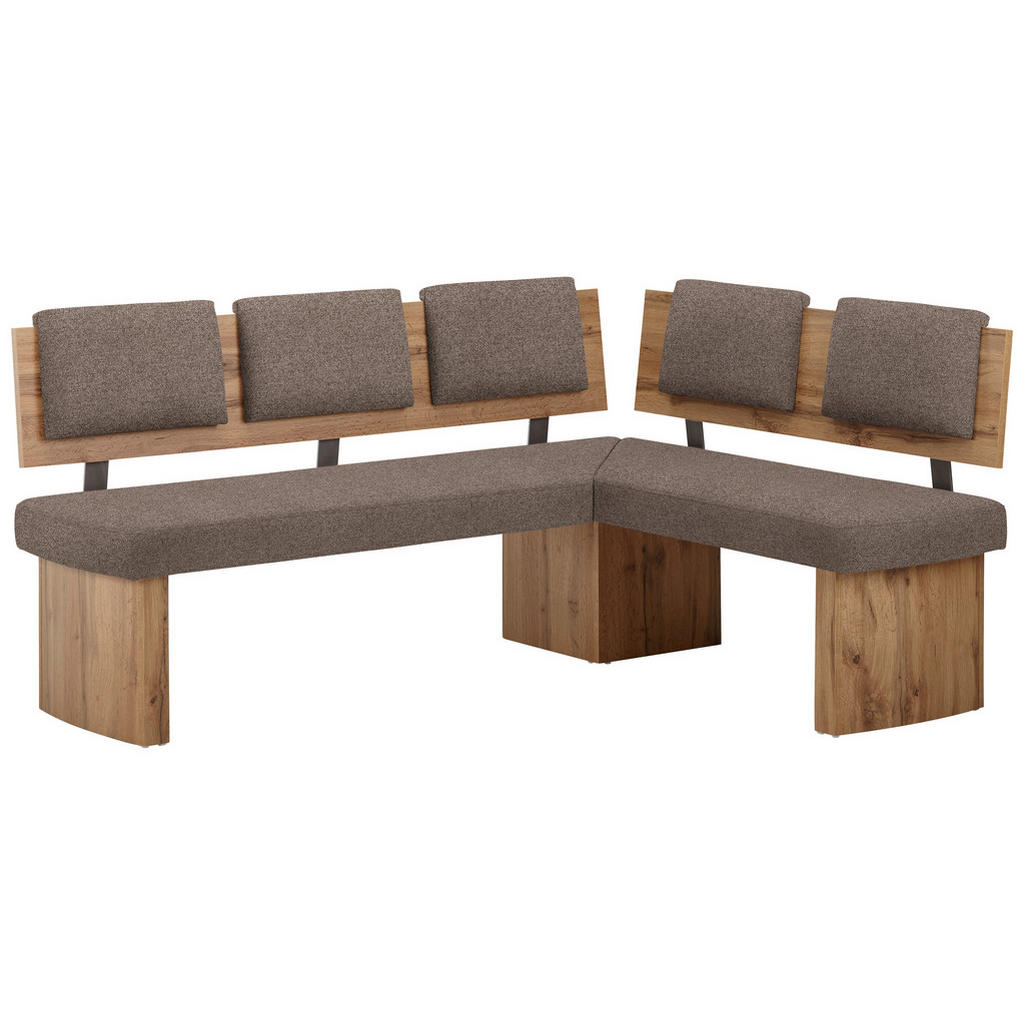 HOEKBANK, textiel, materiaal hout bruin, kleur eiken
