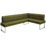 HOEKBANK, metaal, textiel groen, chroomkleuren thumbnail 2