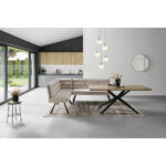 HOEKBANK, metaal, wit textiel thumbnail 2