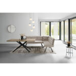 HOEKBANK, metaal, wit textiel thumbnail 3