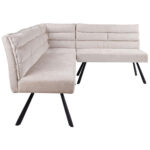 HOEKBANK, metaal, wit textiel thumbnail 4