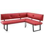 HOEKBANK, metaal, textiel rood, zwart thumbnail 2