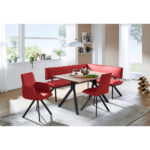 HOEKBANK, metaal, textiel rood, zwart thumbnail 2