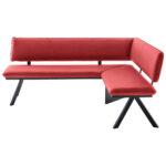 HOEKBANK, metaal, textiel rood, zwart thumbnail 1