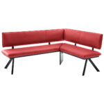 HOEKBANK, metaal, textiel rood, zwart thumbnail 4