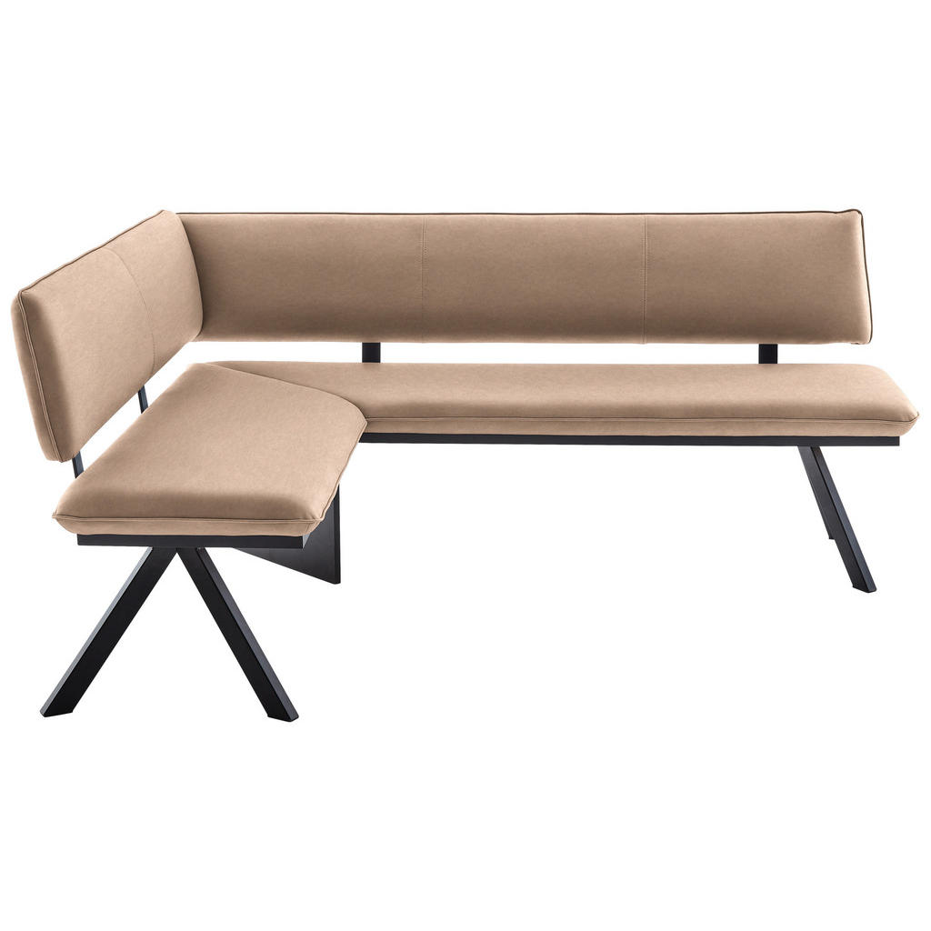 HOEKBANK, metaal, textiel zwart, wit