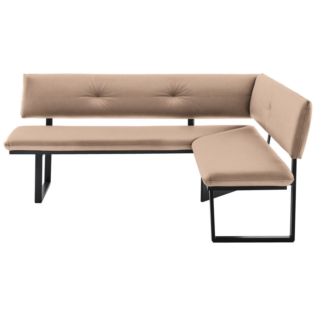 HOEKBANK, metaal, textiel zwart, wit