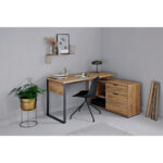 HOEKBUREAU metaal, houtmateriaal antraciet, eikenkleur thumbnail 2