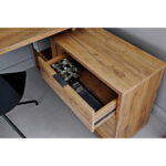 HOEKBUREAU metaal, houtmateriaal antraciet, eikenkleur thumbnail 3