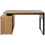 HOEKBUREAU metaal, houtmateriaal antraciet, eikenkleur thumbnail 4