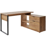 HOEKBUREAU metaal, houtmateriaal antraciet, eikenkleur thumbnail 5