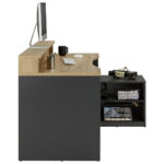 HOEKBUREAU, materiaal hout, antraciet, eikenkleur thumbnail 2