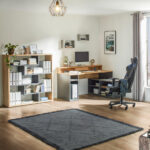 HOEKBUREAU, materiaal hout, antraciet, eikenkleur thumbnail 6