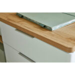 HOEKBUREAU, houten materiaal, wit, eikenkleur thumbnail 7