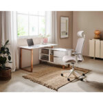 HOEKBUREAU hout, houtmateriaal wit, eikenkleur thumbnail 2