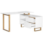 HOEKBUREAU hout, houtmateriaal wit, eikenkleur thumbnail 4