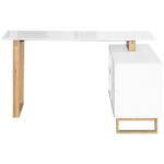 HOEKBUREAU hout, houtmateriaal wit, eikenkleur thumbnail 5