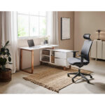 HOEKBUREAU hout, houtmateriaal wit, eikenkleur thumbnail 6