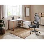 HOEKBUREAU hout, houtmateriaal wit, eikenkleur thumbnail 7