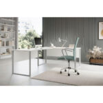 HOEKBUREAU, houtmateriaal, wit thumbnail 2