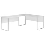 HOEKBUREAU, houtmateriaal, wit thumbnail 1