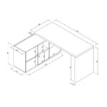 HOEKBUREAU, houtmateriaal, wit thumbnail 3