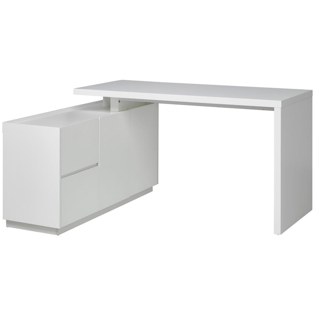 HOEKBUREAU, houtmateriaal, wit