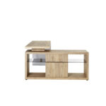 HOEKBUREAU glas, houtmateriaal eikenkleur thumbnail 7