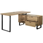 HOEKBureau metaal, houtmateriaal zwart, eikenkleur thumbnail 5