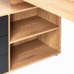 HOEKBureau metaal, houtmateriaal zwart, eikenkleur thumbnail 4