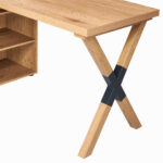 HOEKBureau metaal, houtmateriaal zwart, eikenkleur thumbnail 5