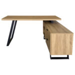 HOEKBureau metaal, houtmateriaal zwart, eikenkleur thumbnail 5