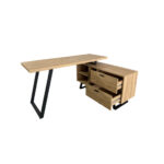HOEKBureau metaal, houtmateriaal zwart, eikenkleur thumbnail 6