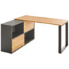 HOEKBUREAU, houten materiaal, grafietkleur, eikenkleur